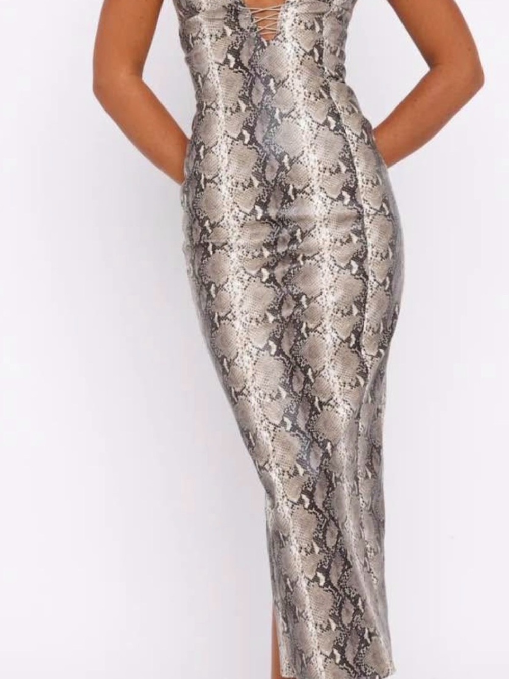Snake Pattern Midi Dress
